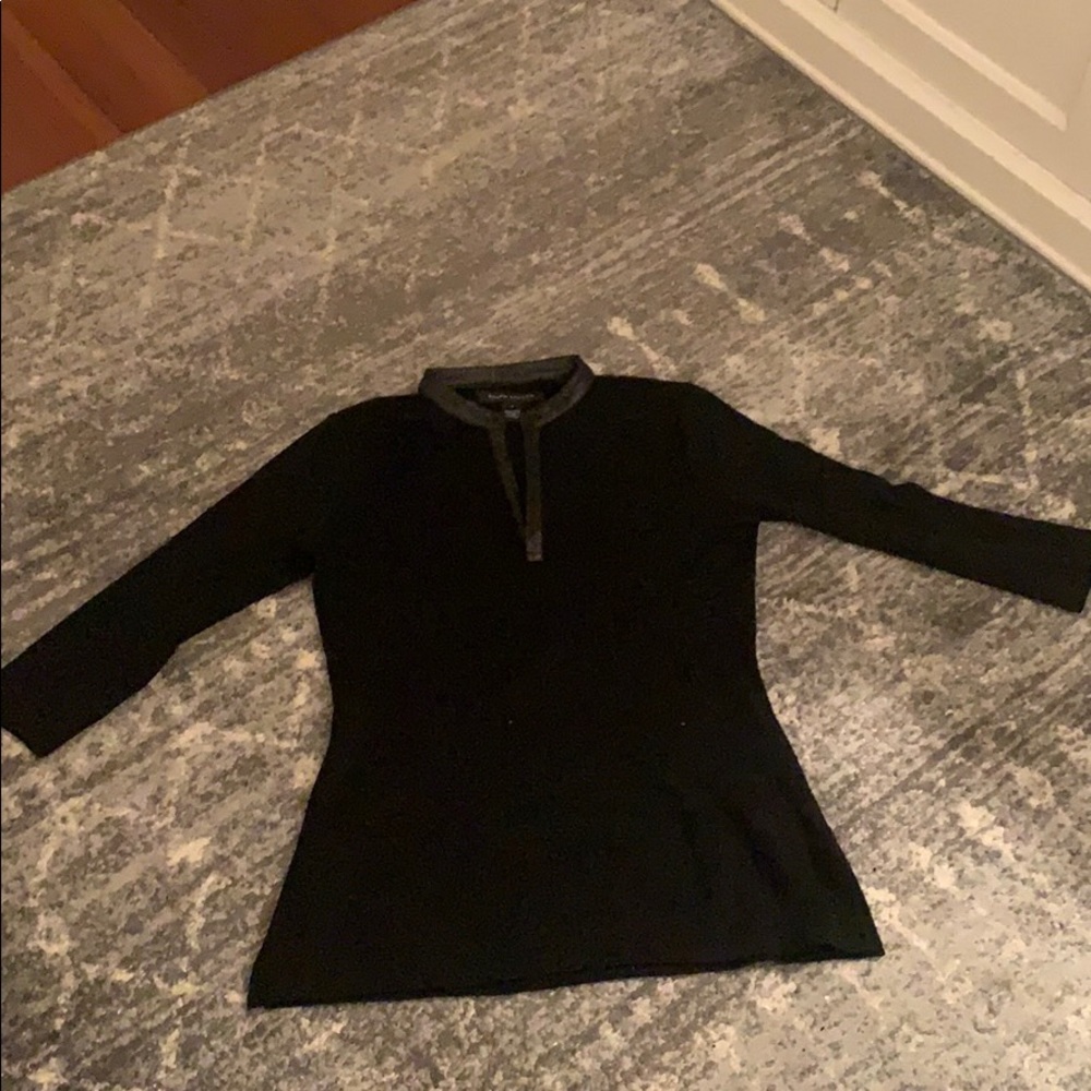 Ralph Lauren sweater with Leather neck seam